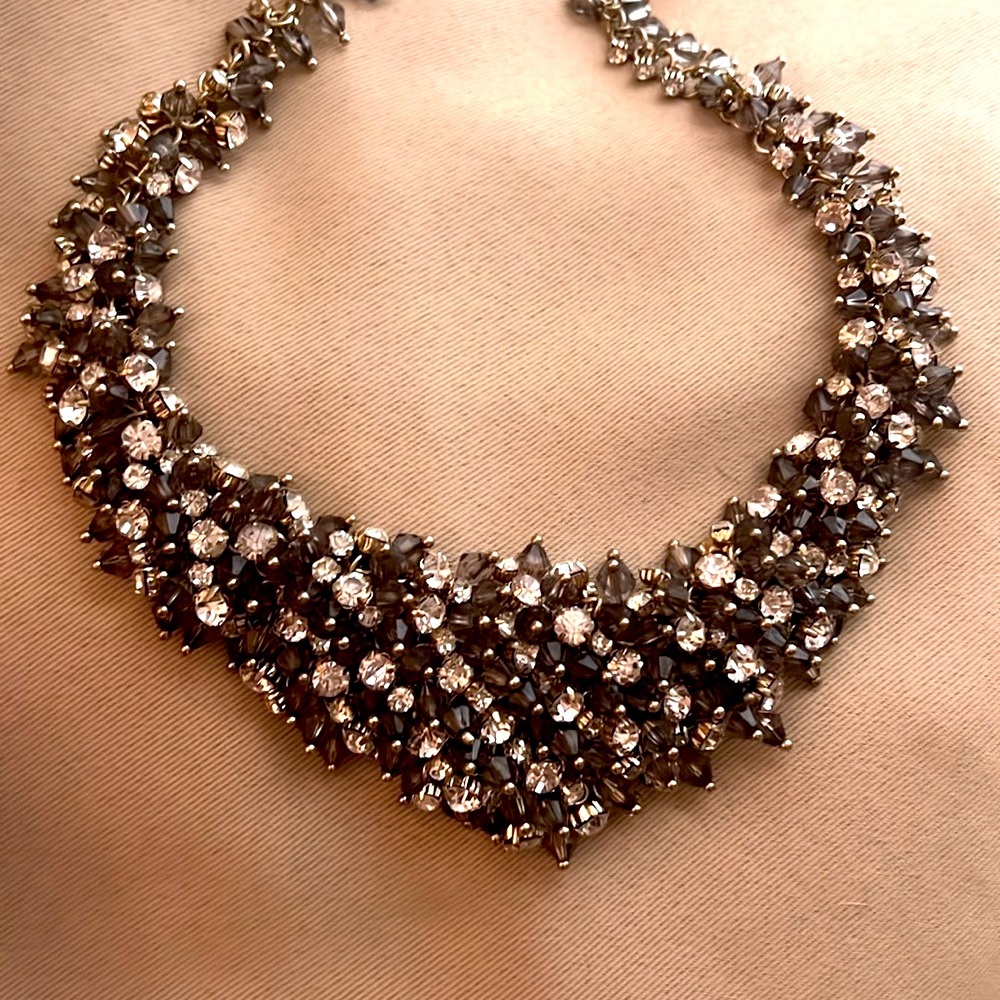 Gorgeous Beaded Silver and Black Necklace